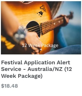 Festival Application Alert Service 12 Week Package Australia New Zealand